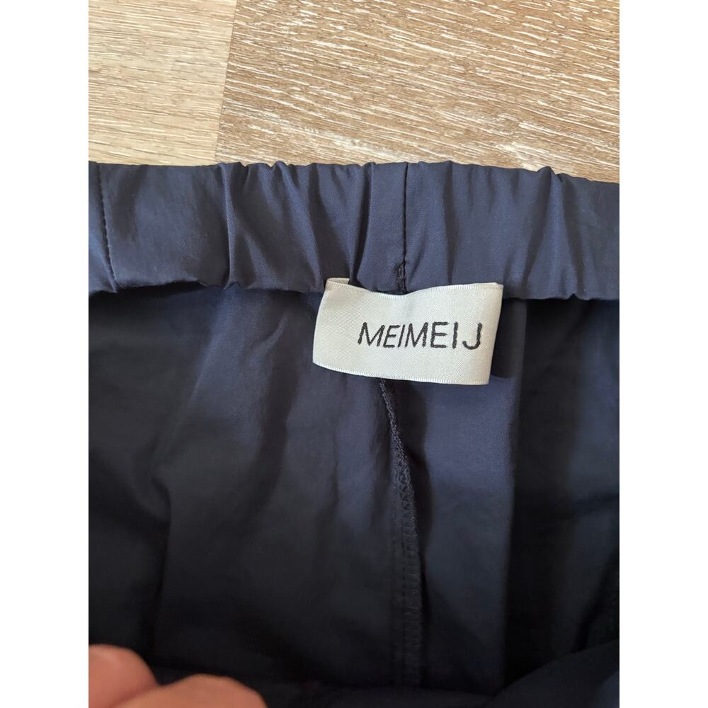MeiMeij Italy Pull-On Tailored Trousers Dark Navy Blue Stretch Pants - Picture 4 of 8